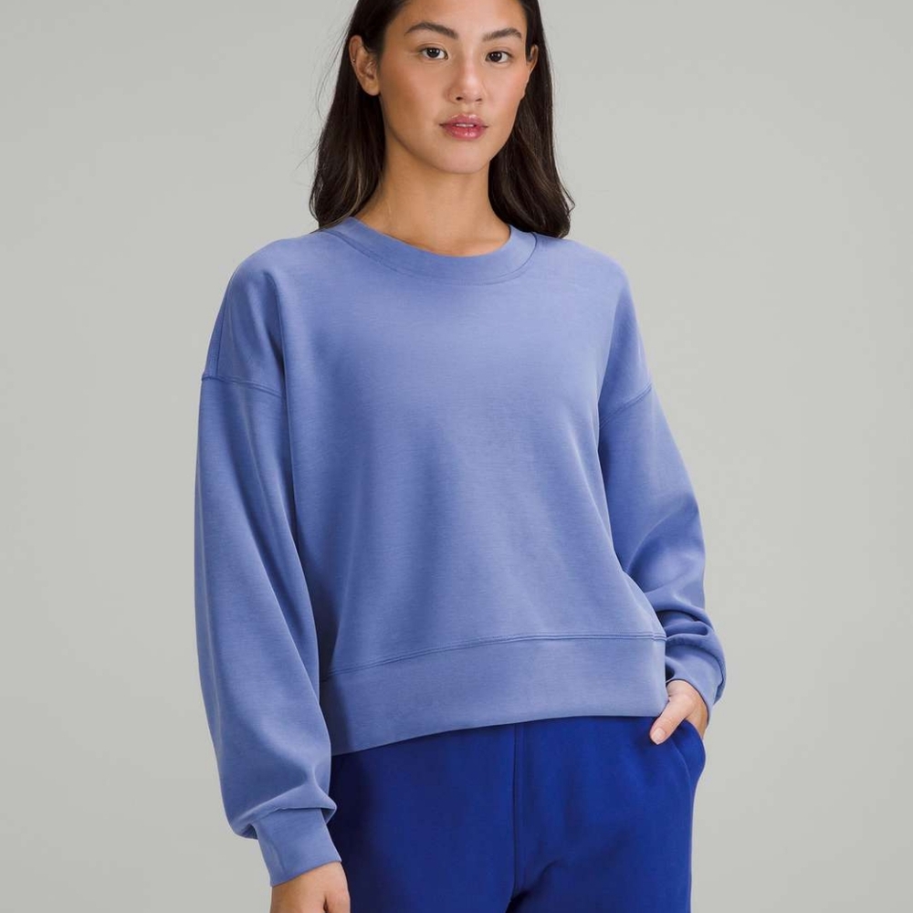 Lululemon Softstreme Perfectly Oversized Cropped Crew in Wild Indigo